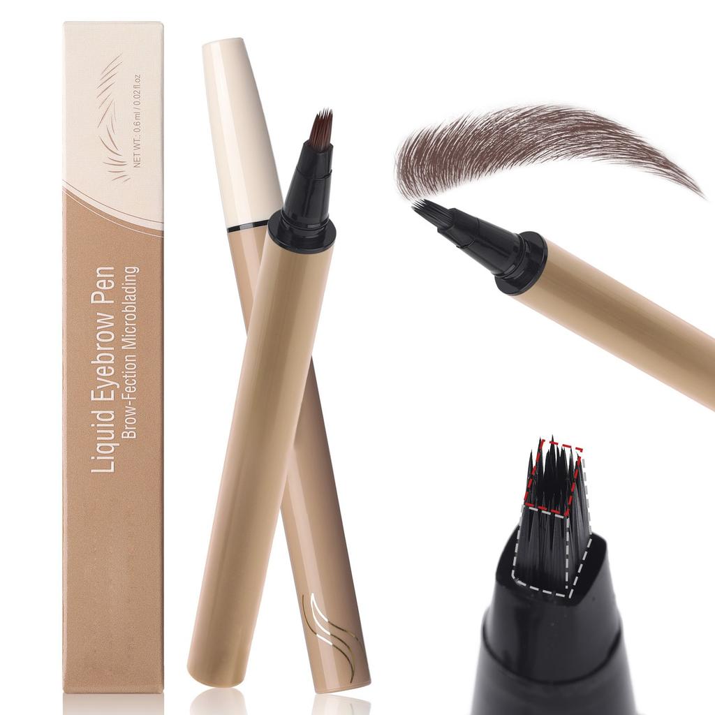 Eyebrow Corner Brush Eyebrow Pencil, Liquid Micro-blade Female Eyebrow Pencil, Natural Eyebrow Pencil, Easy To Color, Waterproof,0.6ml