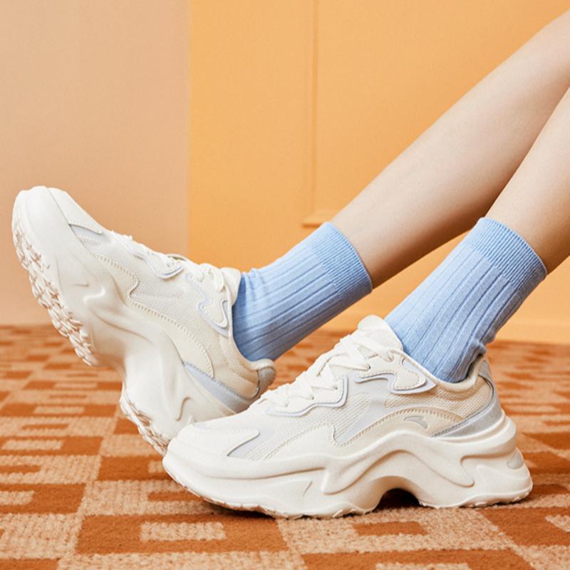 Anta Anti Slip Wear Resistant Low Top Casual Shoes Women's White Gray Sneakers 122438889-4