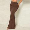 Women's Fashion Solid-Colour High-Waisted Slimming Stretch Pleated Fishtail Skirt