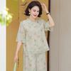 New Chinese Style Mom's Summer Chiffon Two-Piece Set