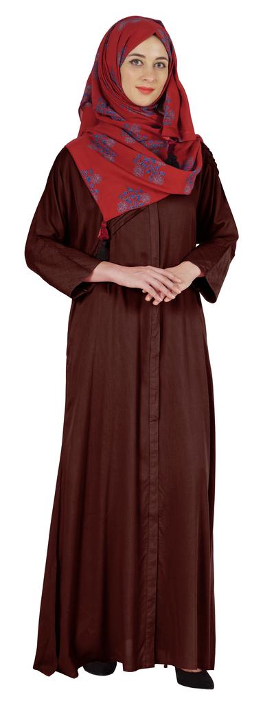 Bimba Islamic Clothes For Women Long Prayer Robe Maxi W  Printed Hijab Rayon Abaya Front Button Muslim