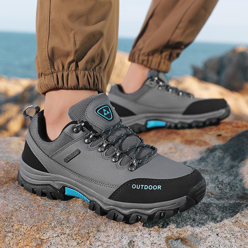 PU Leather Hiking Shoes Anti-collision Outdoor Sneakers Men's Waterproof Climbing Sports Shoes Anti-slip Camping Trekking Shoes