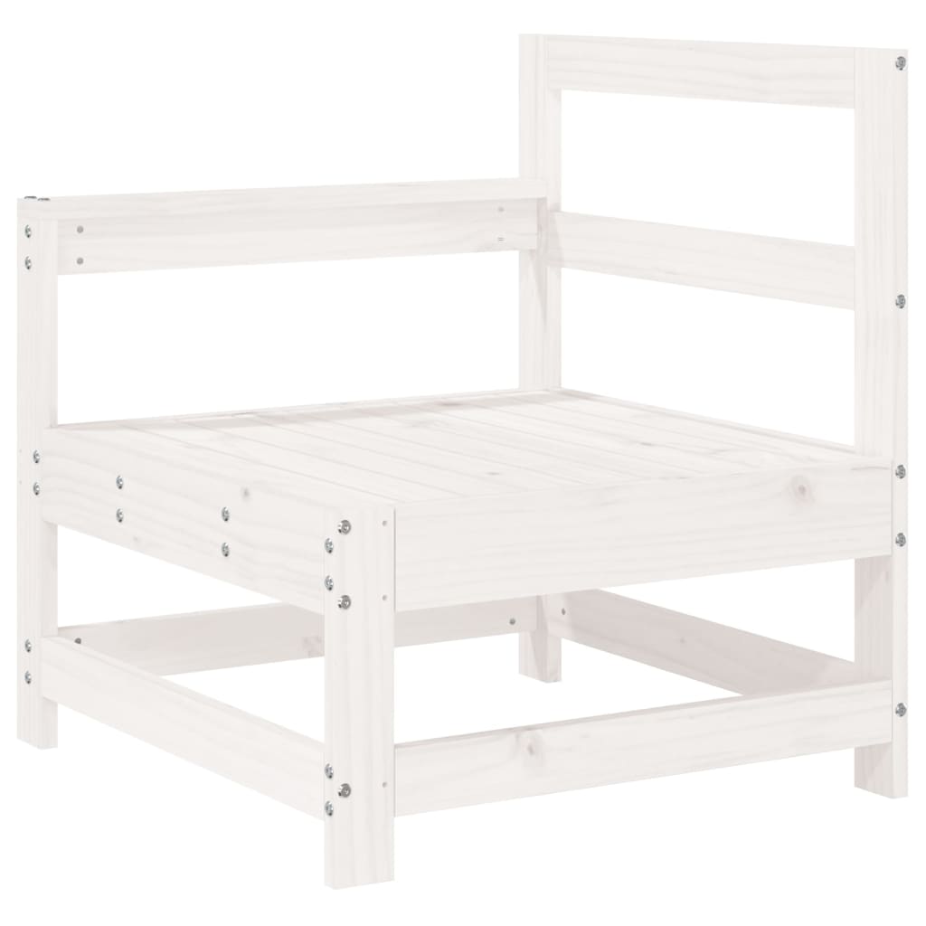 5 Piece Garden Sofa Set White Solid Pine Wood