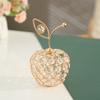 [Elegante Kristallstatue] Elegante Kristall-Metallstatue in Fruchtform (1 Stück) | Apfel-, Birnen-, Ananas-Designs mit goldenen Akzenten - Vielseitiges Dekorationsornament