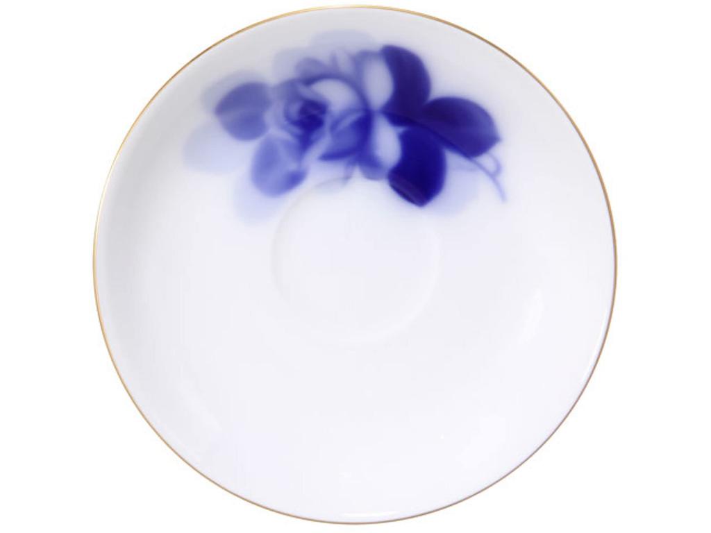 Okura Art Pottery Blue Rose Cup Saucer Pair Made in & Set, Coffee/Tea, Approx. 190cc, Japan, 78CR/8211