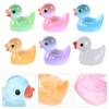 50pcs Colorful Duck Ornament Miniature Figures Tiny Duck Resin Handicraft Micro Landscape Decoration Luminous Duckling Decor
