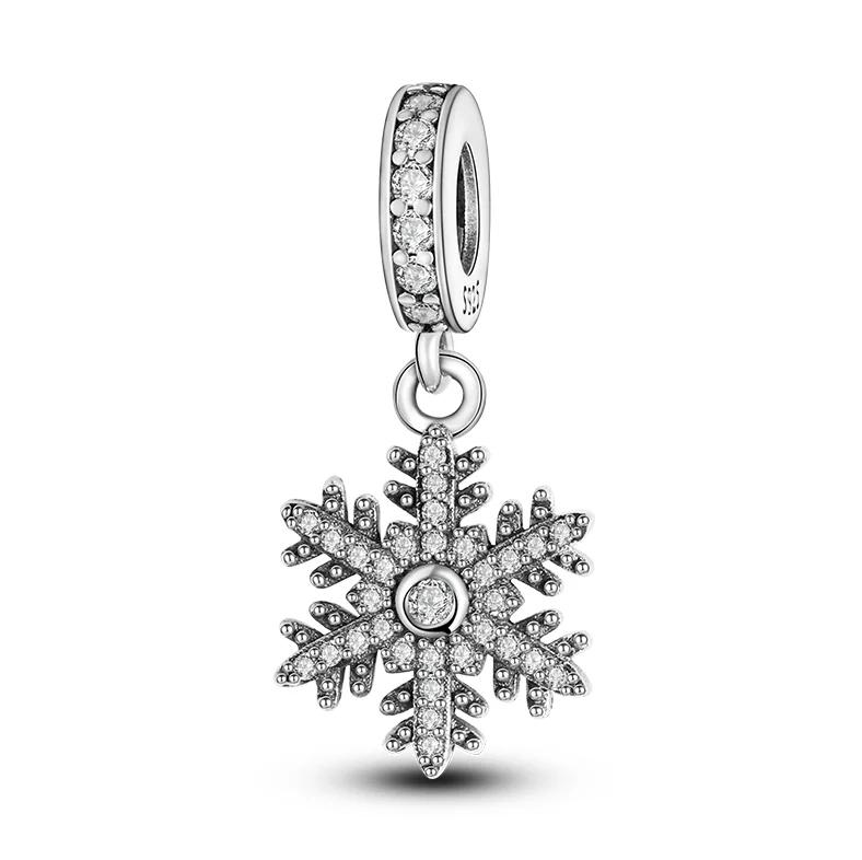Original Copper Christmas Gift Snowflake Penguin Heart Beads Charms For Pan Bracelet Diy Women Jewellery