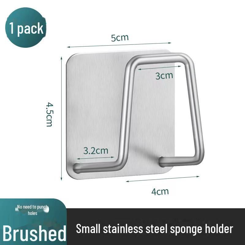 Stainless Steel Punch-Free Sponge Drain Rack: Under-Sink Storage & Hanger