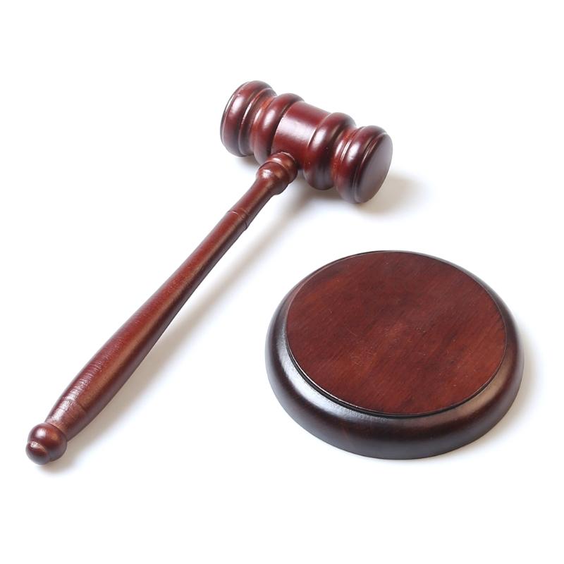 Gavel Block Set Handcrafted Vintage Finish Wood Round Hammer Sound for Judge Lawyer Meeting Auction Sales for Kids Toys
