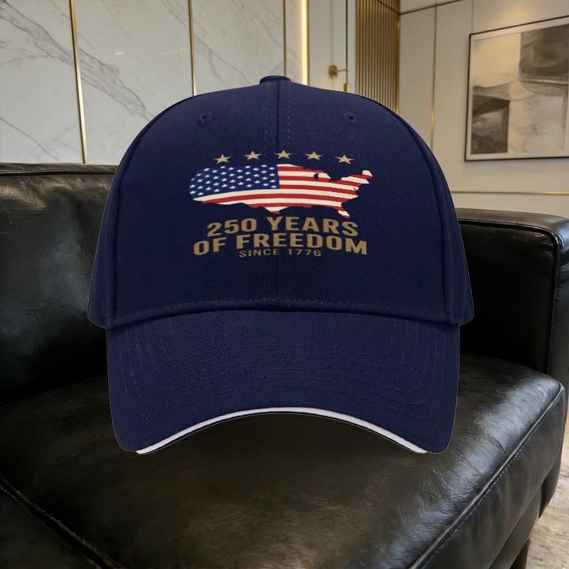 Years of Freedom Since  Map Baseball Cap Cotton Casual Adult American Patriotic Hat