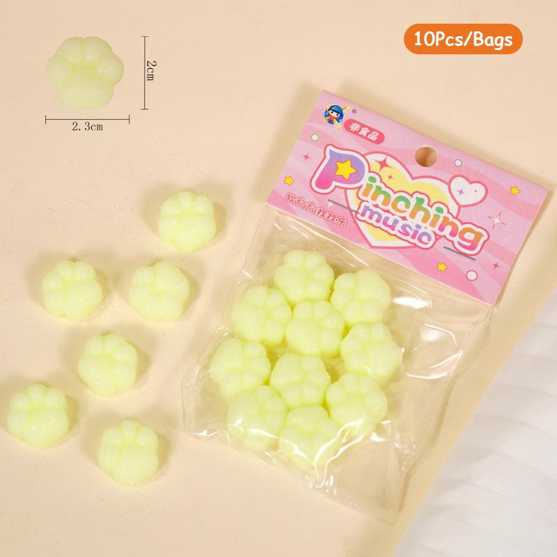10Pcs Creative  Cat Paw Slow Rebound Toy Cartoon Cute Soft Squeeze Toy Funny Decompression Toys Children Toys Gifts