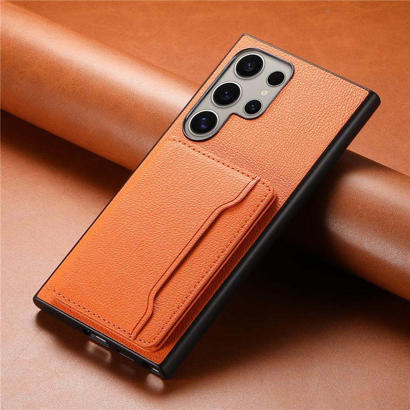 

PU Leather Phone Case Coque for Samsung S26 S25 S24 S23 Plus Ultra A05S A15 A25 A35 A55 5G A16 A36 A56 Card Holder Shell Cover S24 оранжевый