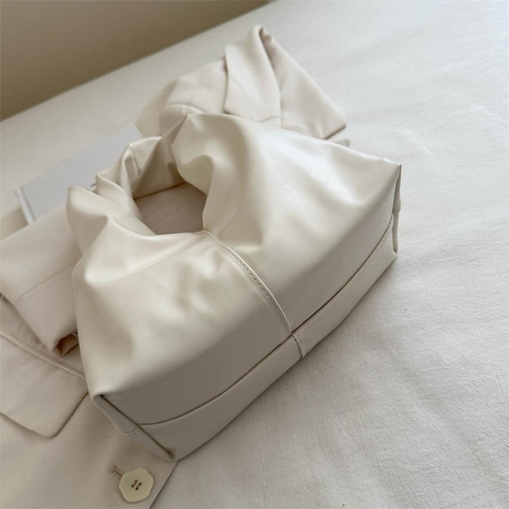 Women's Dopamine Pleated Handbag Lightweight PU Clutch Bag with Magnetic Closure for Casual Chic Style Shoulder Bag