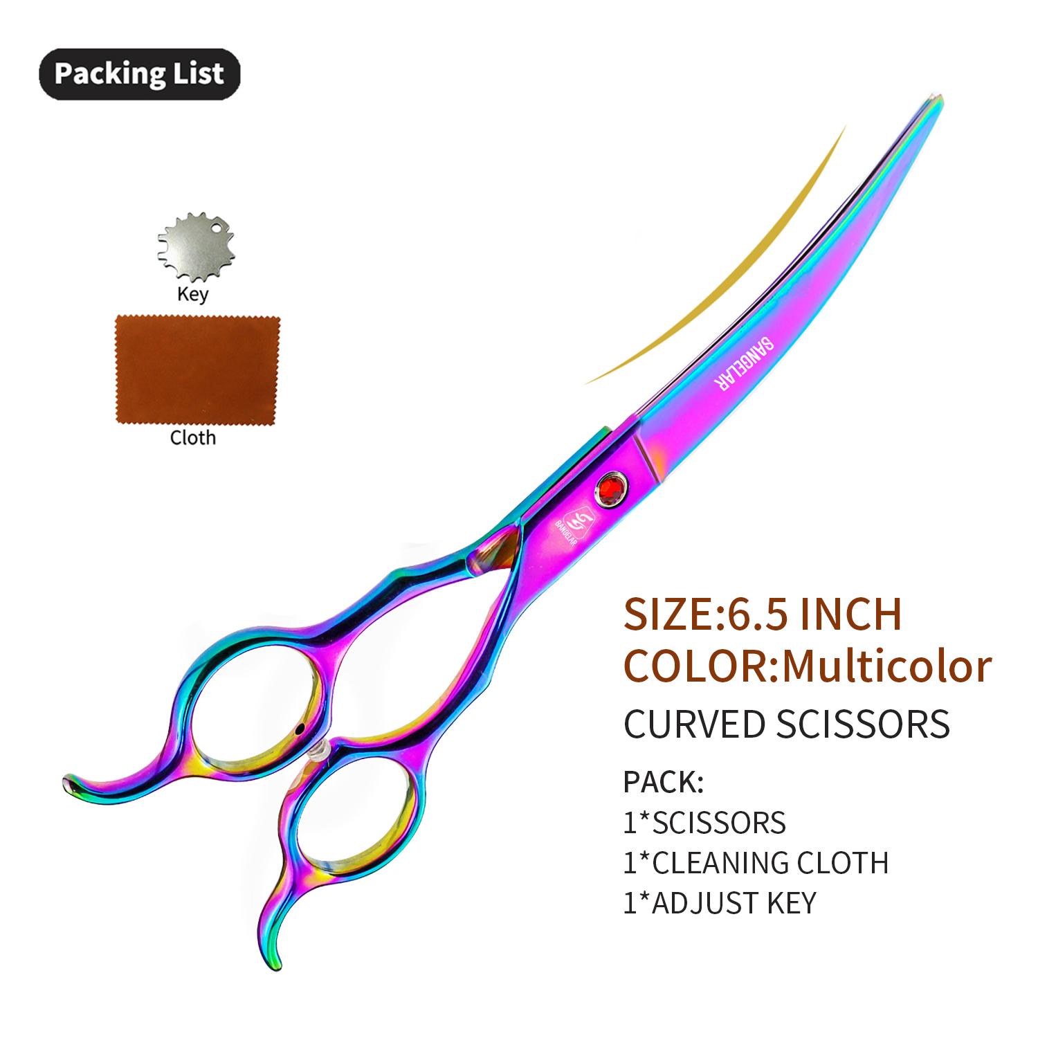 

SANGELAR 6,5-дюймовые профессиональные ножницы для груминга домашних животных, прямые и изогнутые варианты, универсальные ножницы с изгибом вверх/вниз, отличное соотношение цены и качества, популярный выбор Curved (Multicolor)