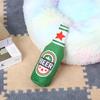 Plush Vodka Whiskey Bottle Squeaky Dog Toy - Chew Resistant & Teething Friendly