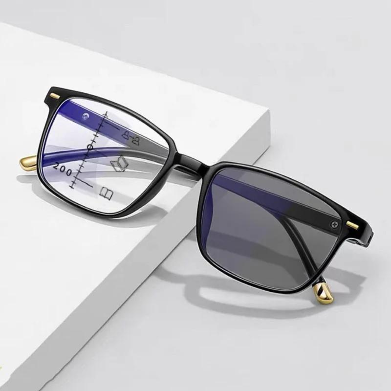 New Fashionable Photochromic Mens Reading Glasses Ultra Light Anti Blue Light Versatile High Quality