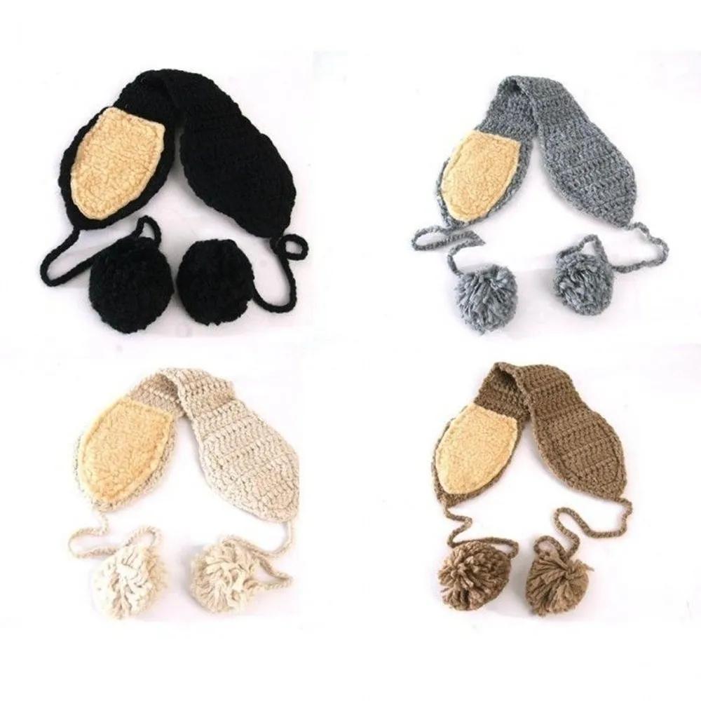 Cute earmuffs, winter women s thermal earmuffs, knitted earmuffs, winter warmers, neck warmers, year-round Charcoal