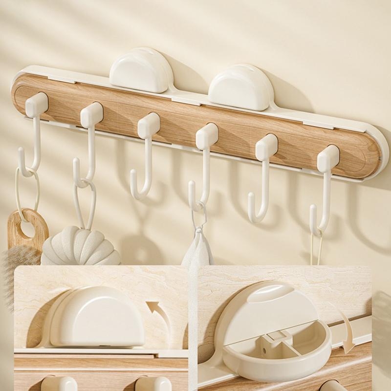 1 Pcs Suction Cup Expansion Gap Hook Punch-Free Plastic Wall Hanging Four-Row Adhesive Hook Bathroom Kitchen Cabinet Hook