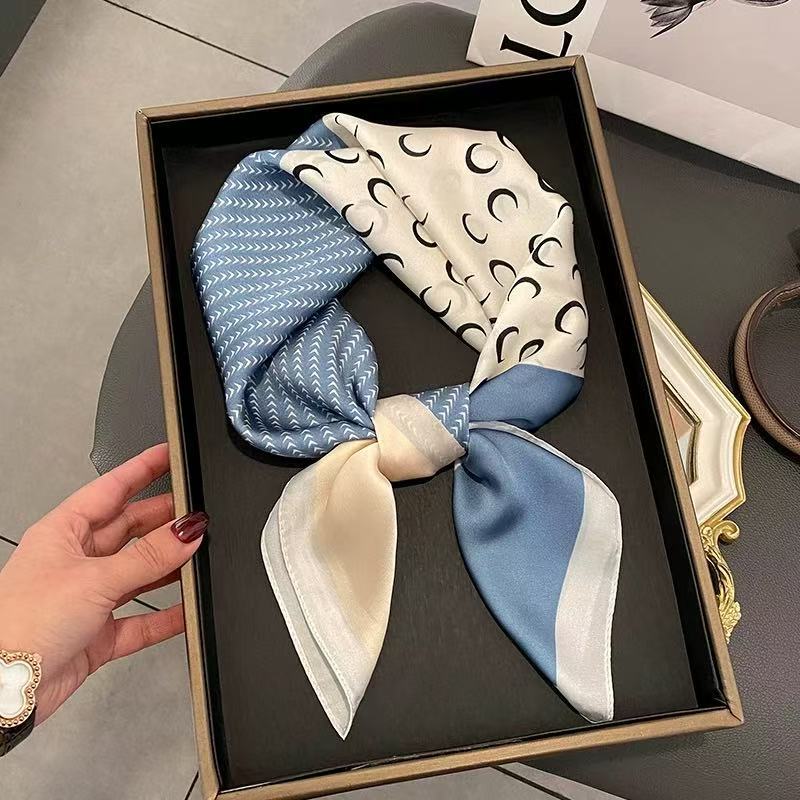 Women Silk Scarf Summer Hair Scarf Silk Satin Neckerchief Female Hair Ties Headband Hair Ornament Woman Bandana Bag Scarves