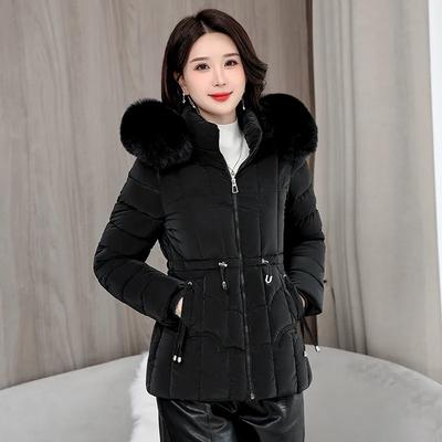Damen Winter Warme Parkas Kurz Gepolstert Pelzkragen Mit Kapuze Oberbekleidung Oberteile