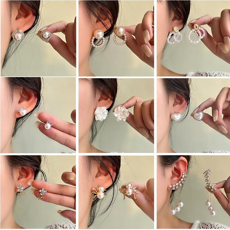 2025 new small fresh three-dimensional flower earrings light luxury high-end dopamine spring and summer super fairy versatile earrings