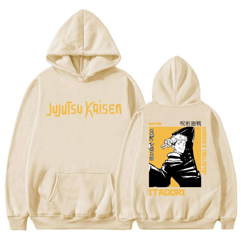 Japan Anime Jujutsu Kaisen Graphic Hoodies Itadori Yuji Oversized Hooded Vintage Long Sleeves Cotton Hoodie Men Women Clothes