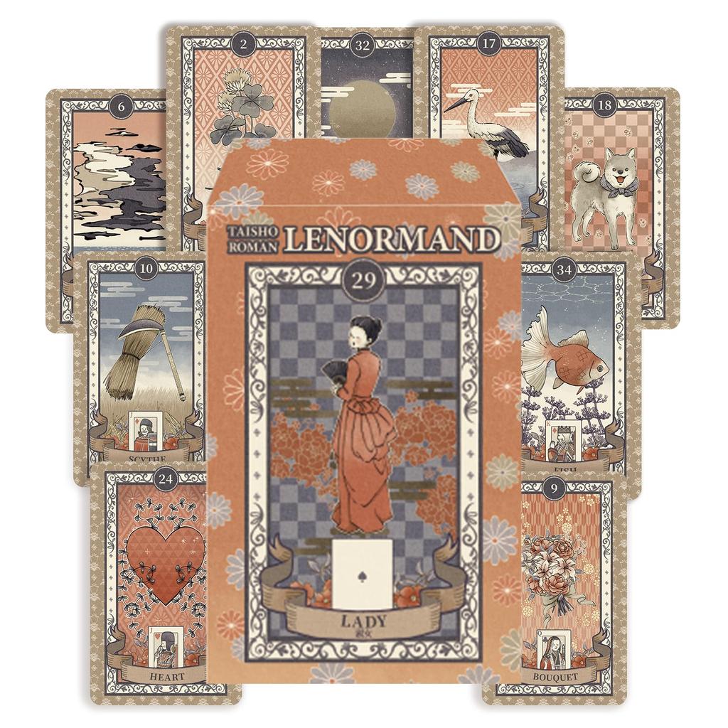 Lenormand Cards Taisho Roman Lenormand Beginner's Guide with Japanese Booklet