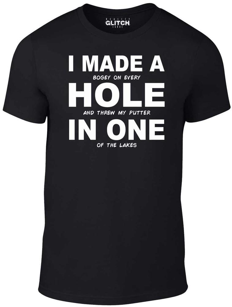 

Футболка Hole in One - Смешная футболка ретро гольф шутка клуб спорт поле мастера США 4XL