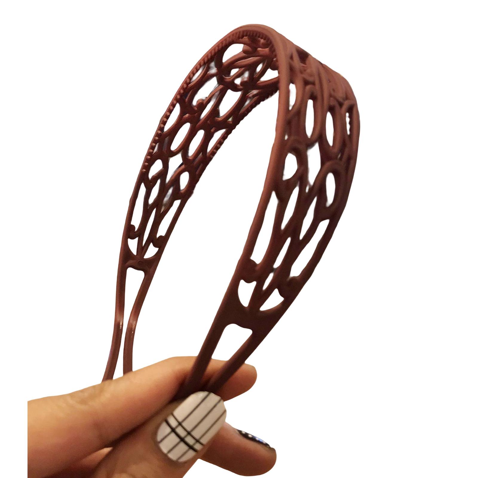 

Широкая повязка на голову Нескользящие пластиковые повязки на голову для женщин с зубчиками Повязка-косичка Матовая повязка Обруч для волос Спа-повязка вино красного