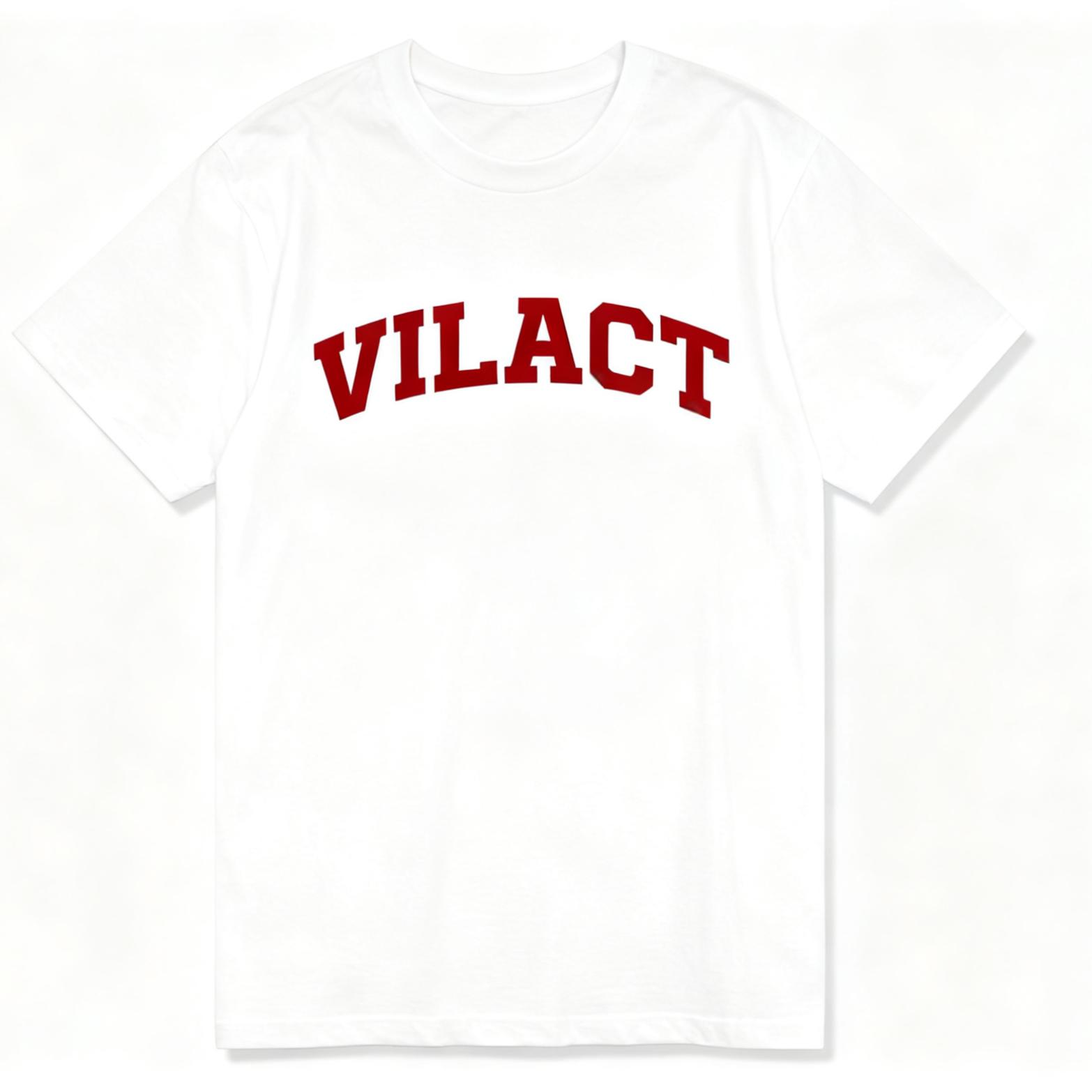 

VILACT Casual Oversized T-Shirt 100% Cotton Versatile Letter Print Round Neck Short Sleeve Unisex Tee for Everyday Commute Wear 4XL