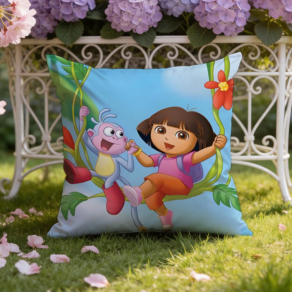 

Anime cute D-Dora the E-Explorer Cushion Cover Home & Car Dual-Scene Pillow Cover: Reversible for Premium Comfort 30cmx30cm