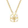 Necklace Female One Or Two Wear Heart-To-Heart Open Four-Leaf Flower Full Diamond Versatile Collarbone Chain Titanium Steel
