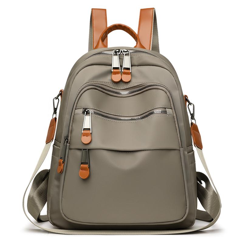 Stylish Nylon Backpack for Women – Lightweight & Water-Resistant Design with PU Accents and Multi-Pocket Storage, Ideal for Daily Use