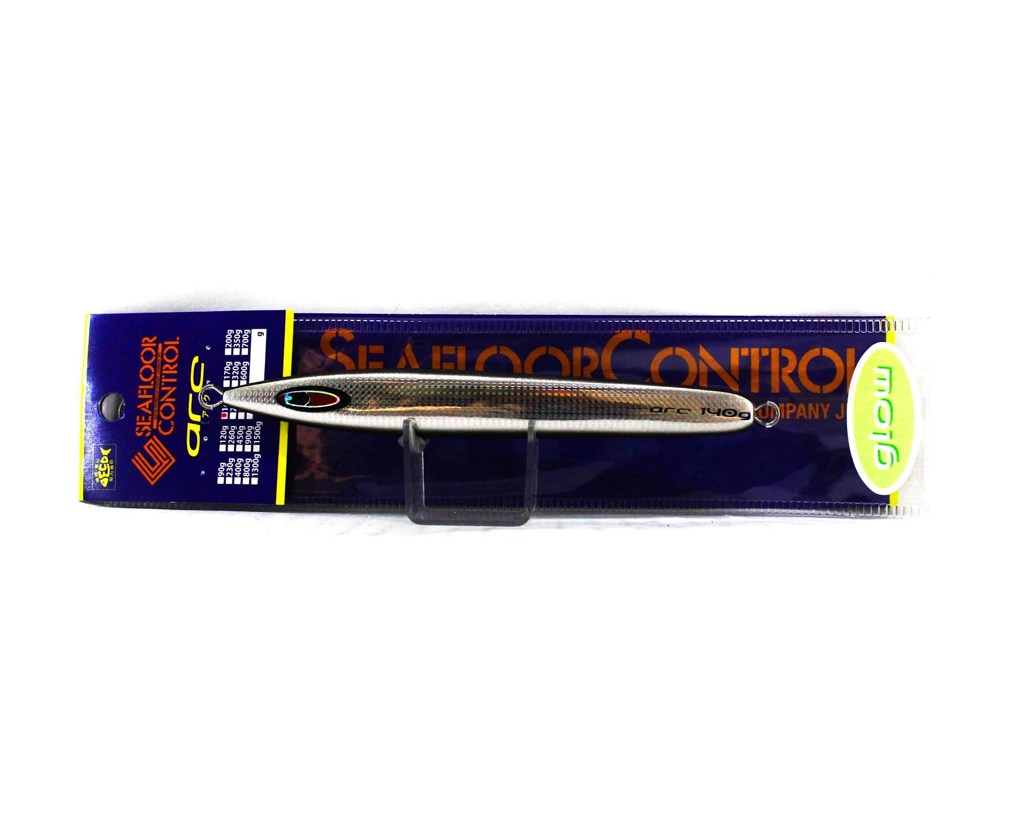 Seafloor Control Metal Jig Arc 140 grams Silver Black Zebra Glow GR (4973)