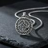Vnox Celtic Knot Pendant Round Medallion Necklace, Stainless Steel Oxidized Silver Color Irish Protection Amulet Jewelry for Men