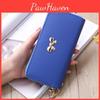 Luxurious Lady Zipper Around Women Clutch Leather Long Wallet Card Holder Case