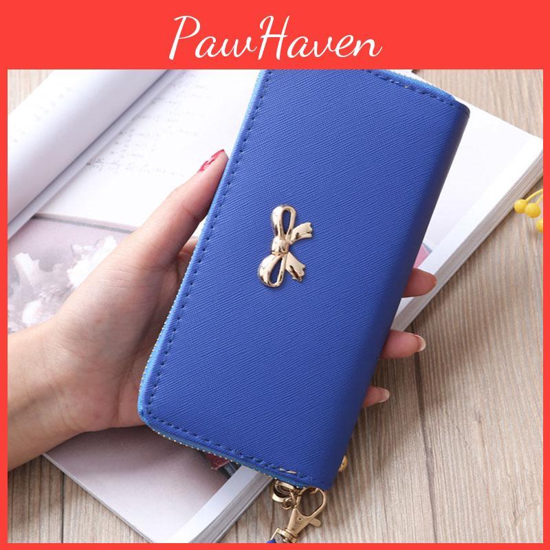 Luxurious Lady Zipper Around Women Clutch Leather Long Wallet Card Holder Case