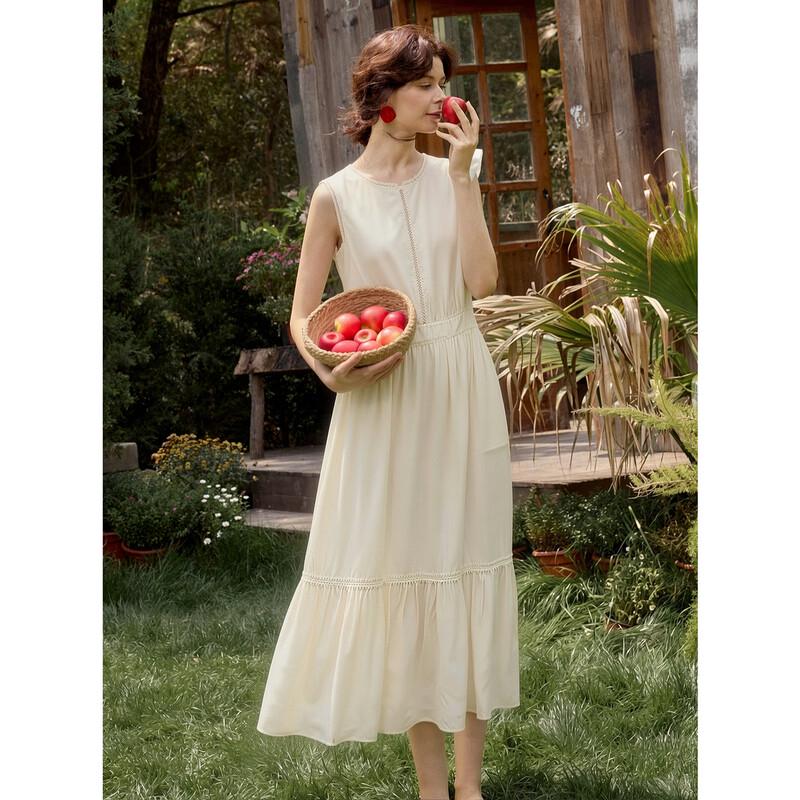 ELLE Lyocell Tencel Sleeveless A-line Dress