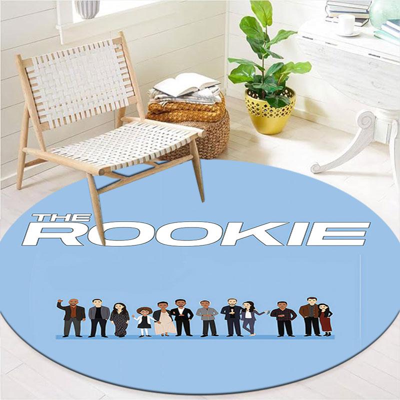 THE ROOKIE Round Area Rug,Carpet Rug for Living Room Bedroom Sofa Playroom Decor,Non-slip Floor Mat