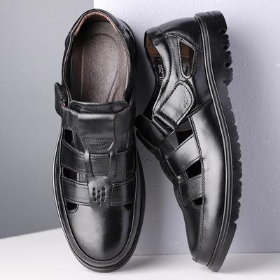 British Style Sandal Summer Hollow Out Non-slip Casual Leather Walking Sandals for Men Lighted Breathable Classic Sandal