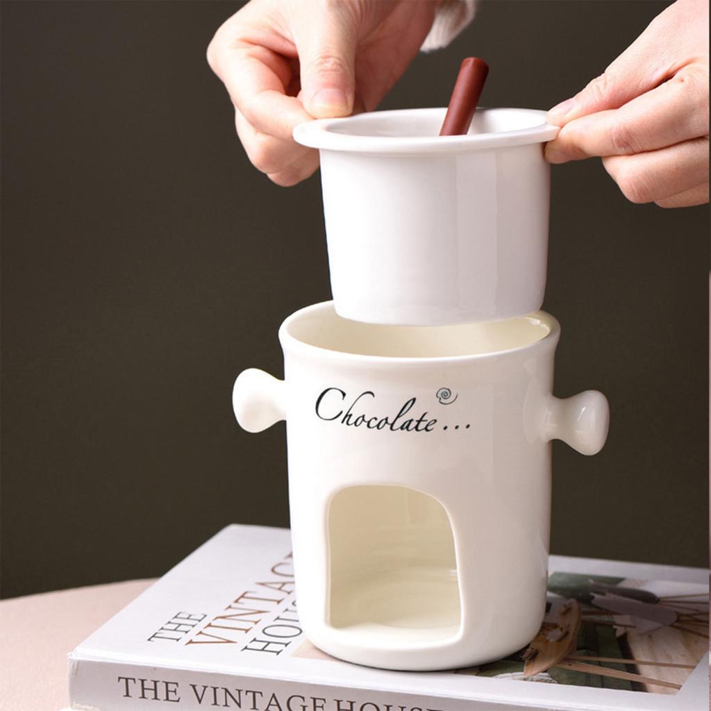 Ceramic Dipping Bowl With Even Heat Distribution For Chocolate Caramel Melting Suitable For Social Event