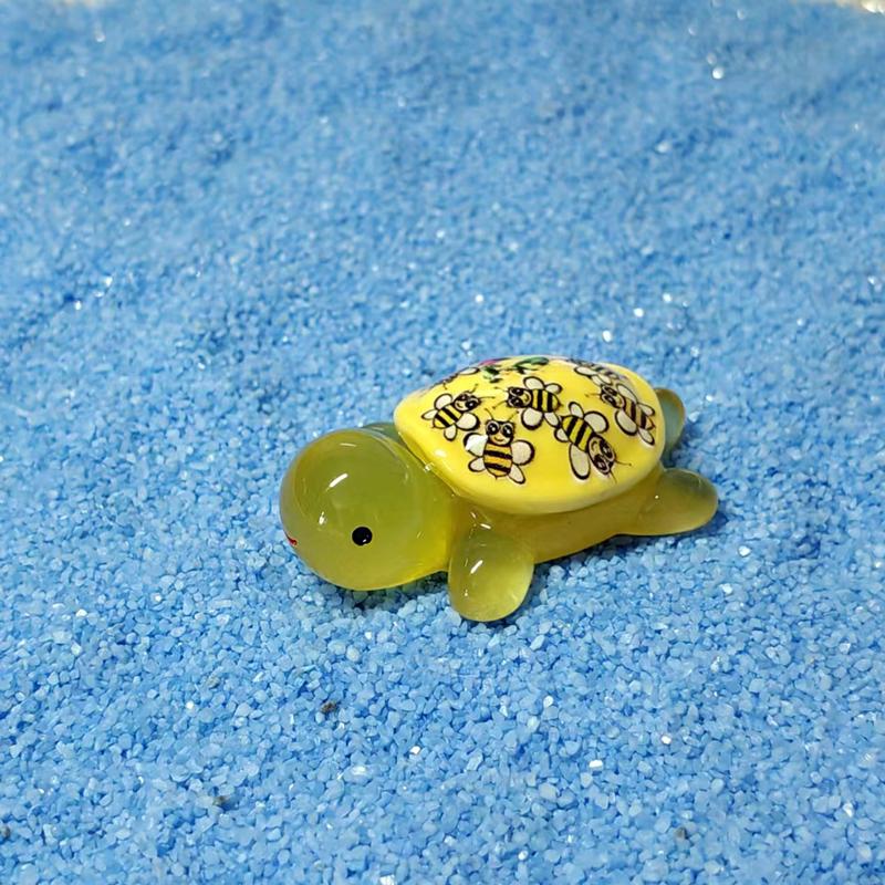 

1 шт. мультяшные светящиеся миниатюры черепах-пчел, светящиеся в темноте, смоляные украшения, украшение для сада фей, мох, террариум, микроландшафт 4.9*3.3*1.6cm жёлтый