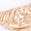 Satin-Tanga für Damen Sexy Niedrige Taille Niedliche Rüschenbesatz Höschen Glatter Seidiger G-String T-Rücken Unterwäsche