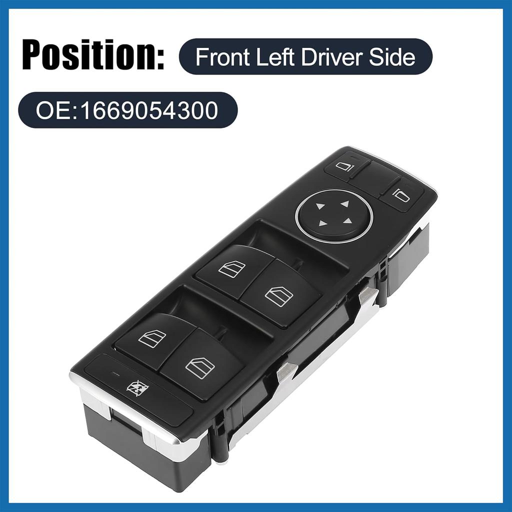 Master Driver Side Power Window Switch No.1669054300 with Tool Window Control Switch for Mercedes-Benz CLA45 for AMG 2014-2017