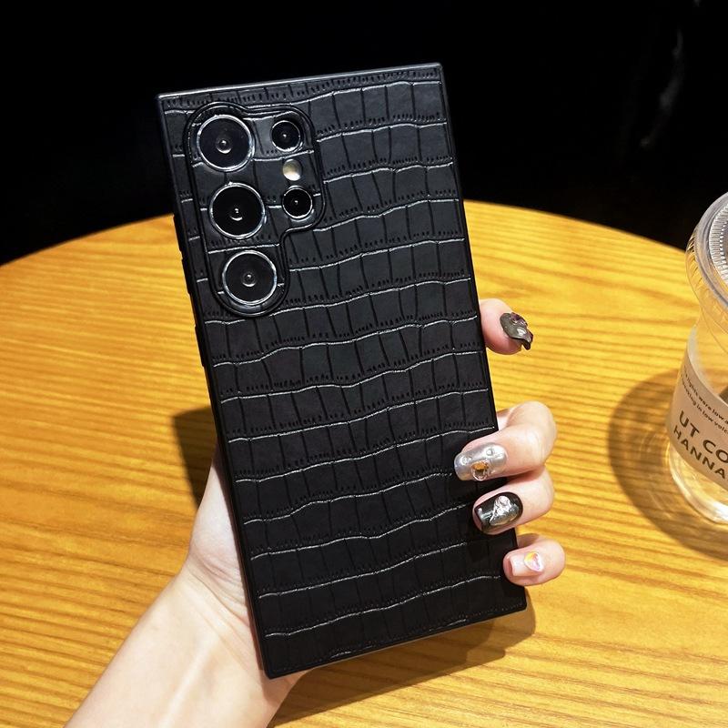 

Простой деловой чехол из искусственной кожи с крокодиловым узором для Samsung Galaxy S24 S23 Plus S22 Ultra Мягкий ТПУ Ударопрочный Чехол для телефона Galaxy S24 Ultra