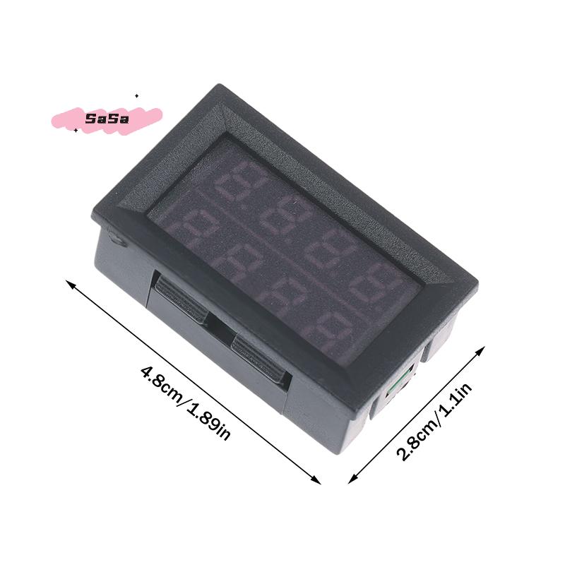 S-1Pc DC 100V 10A 4 Digit 5 Wire Mini Digital Voltmeter Ammeter Dual LED Display Voltage Current Monitor Tester Gauge