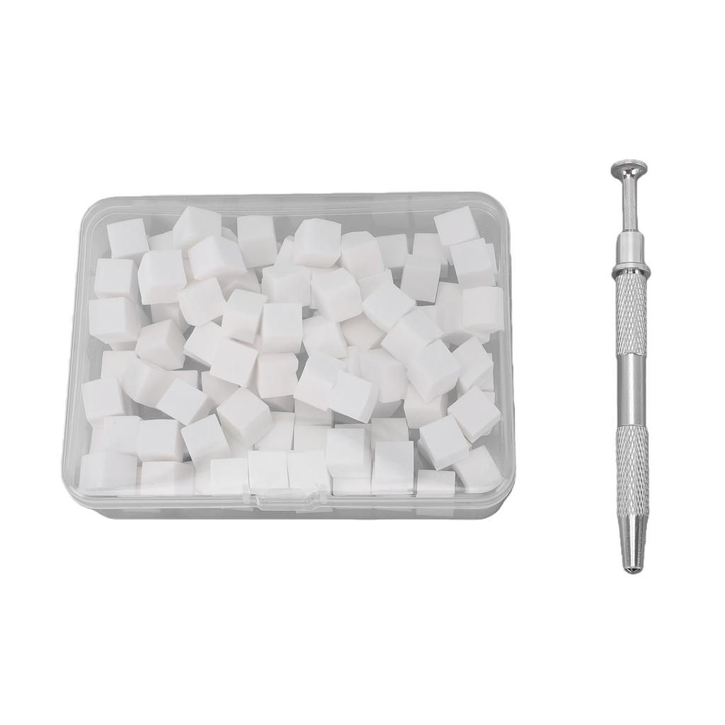 100pcs Nail Art Sponges with Gripper Pen Storage Box DIY Nail Art Sponge Tools Set