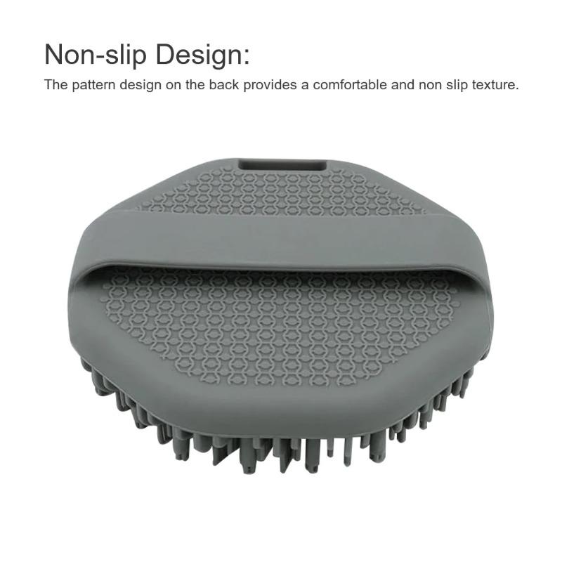 1 st Polygonal Silikonbadborste Djup Exfoliering och Skrubbning Massageborste Silikon Kroppsskrubbare Badrumsbadverktyg