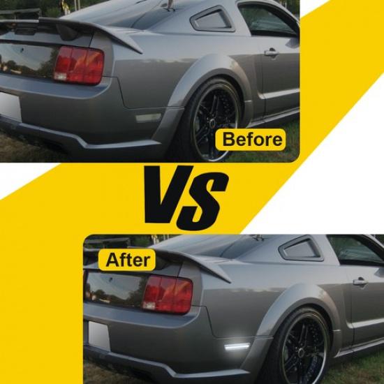 Clear Rear Bumper Reflector Side Marker White LED Light For Ford Mustang 2005-09