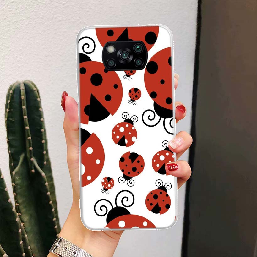 Insect Seven-Star ladybug For Xiaomi Poco X7 X6 X5 X4 Nfc F7 Ultra F6 F5 Pro Phone Case F4 Gt F3 M6 M5 M4 M3 5G Fundas Cover Coq